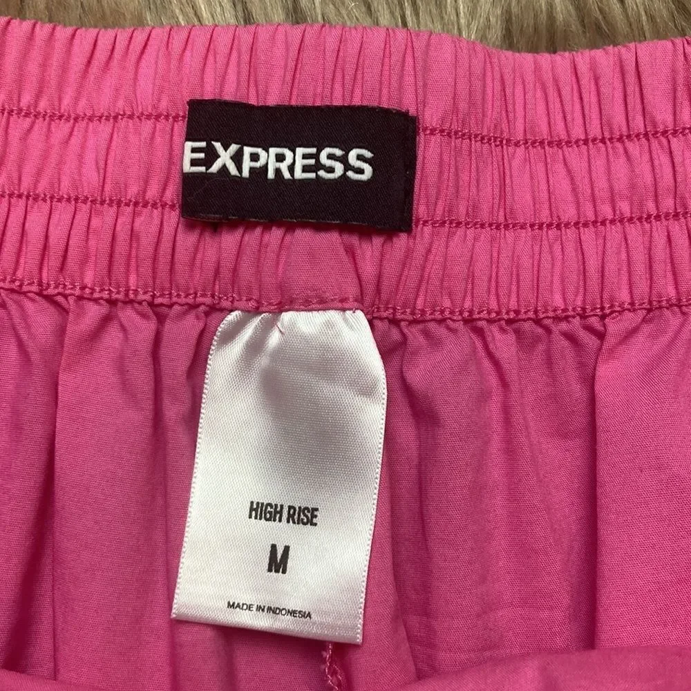 Express High Waisted Hot Pink Pull-on Shorts